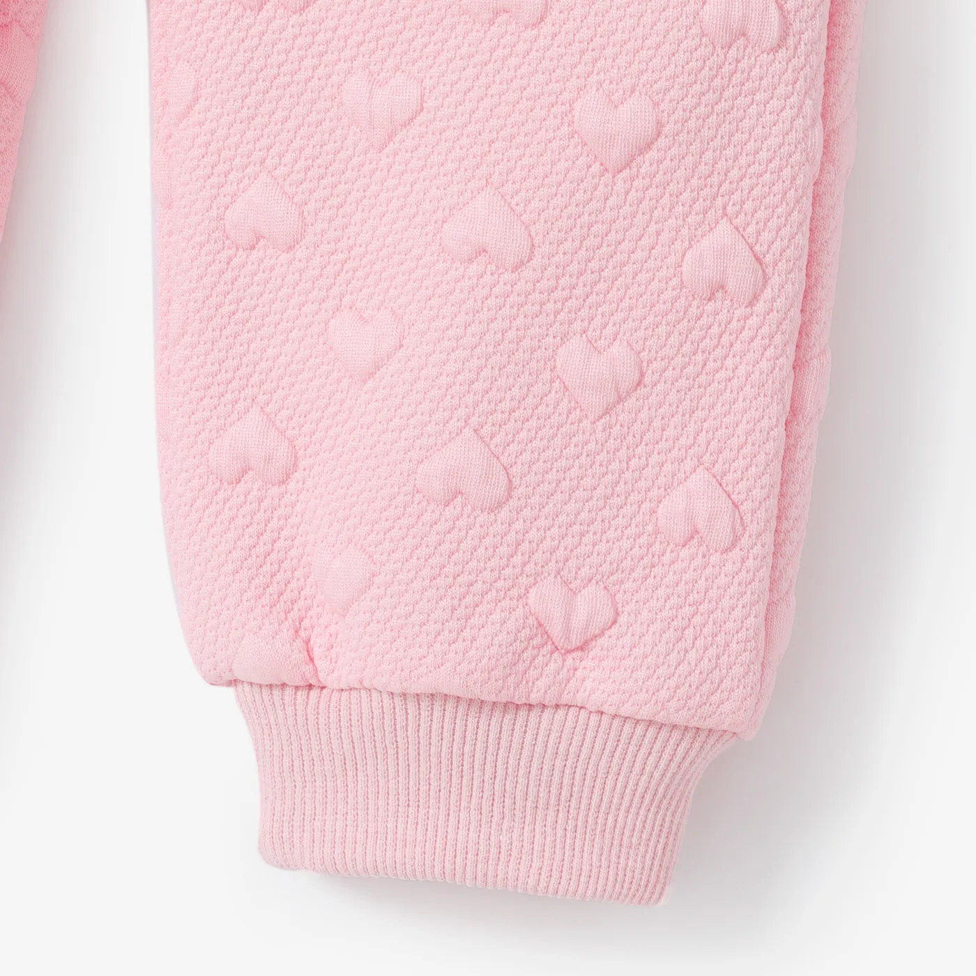 Toddler Girl Basic Solid Color Heart Embroidered Elasticized Pants Pink image 4