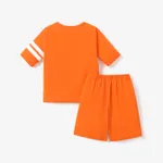 2-piece Kid Boy Striped Short-sleeve Tee and Elasticized Shorts Casual Set  image 2