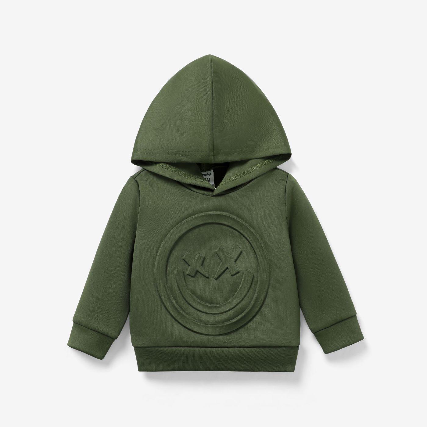 Baby Boy Army Green Long-sleeve Graphic Hoodie