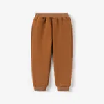 Toddler Boy Basic Solid Color Fleece Lined Elasticized Pants  image 2