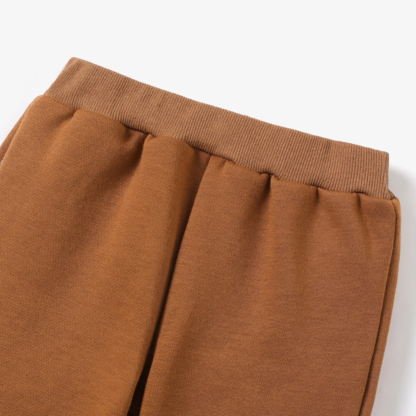 Toddler Boy Basic Solid Color Fleece Lined Elasticized Pants  image 3