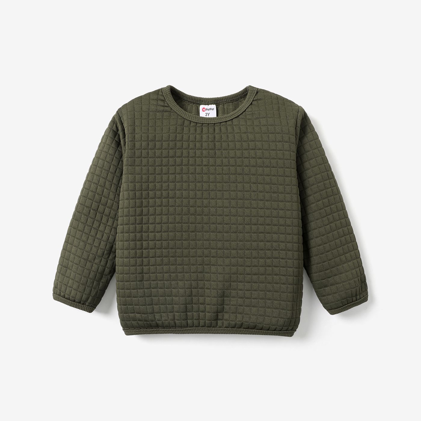 

Toddler Girl/Boy Basic Solid Color Textured Pullover Sweatshirt