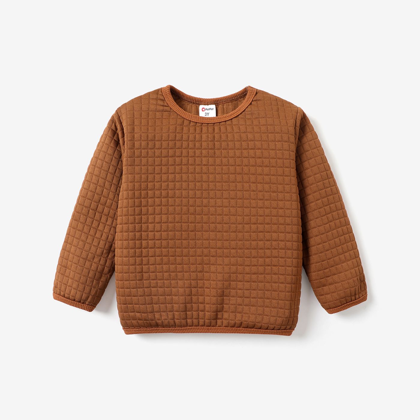 Toddler Girl/Boy Basic Solid Color Textured Pullover Sweatshirt
