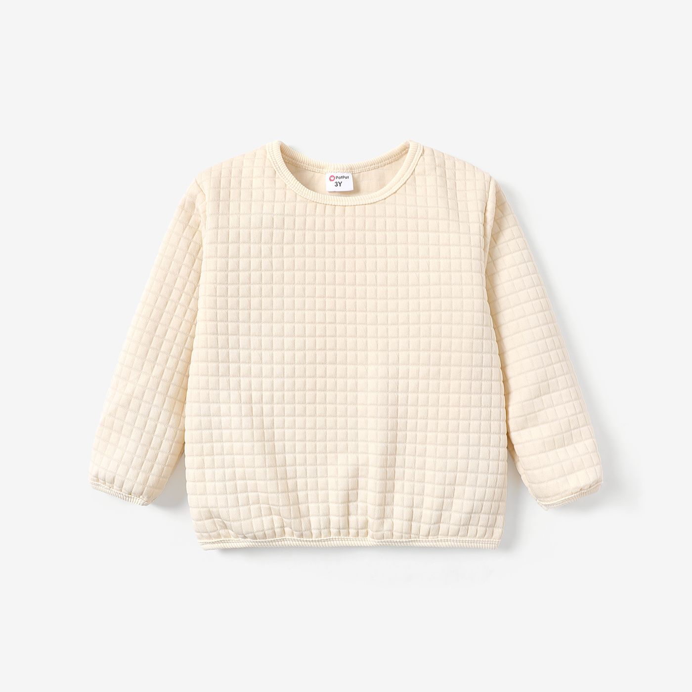 

Toddler Girl/Boy Basic Solid Color Textured Pullover Sweatshirt