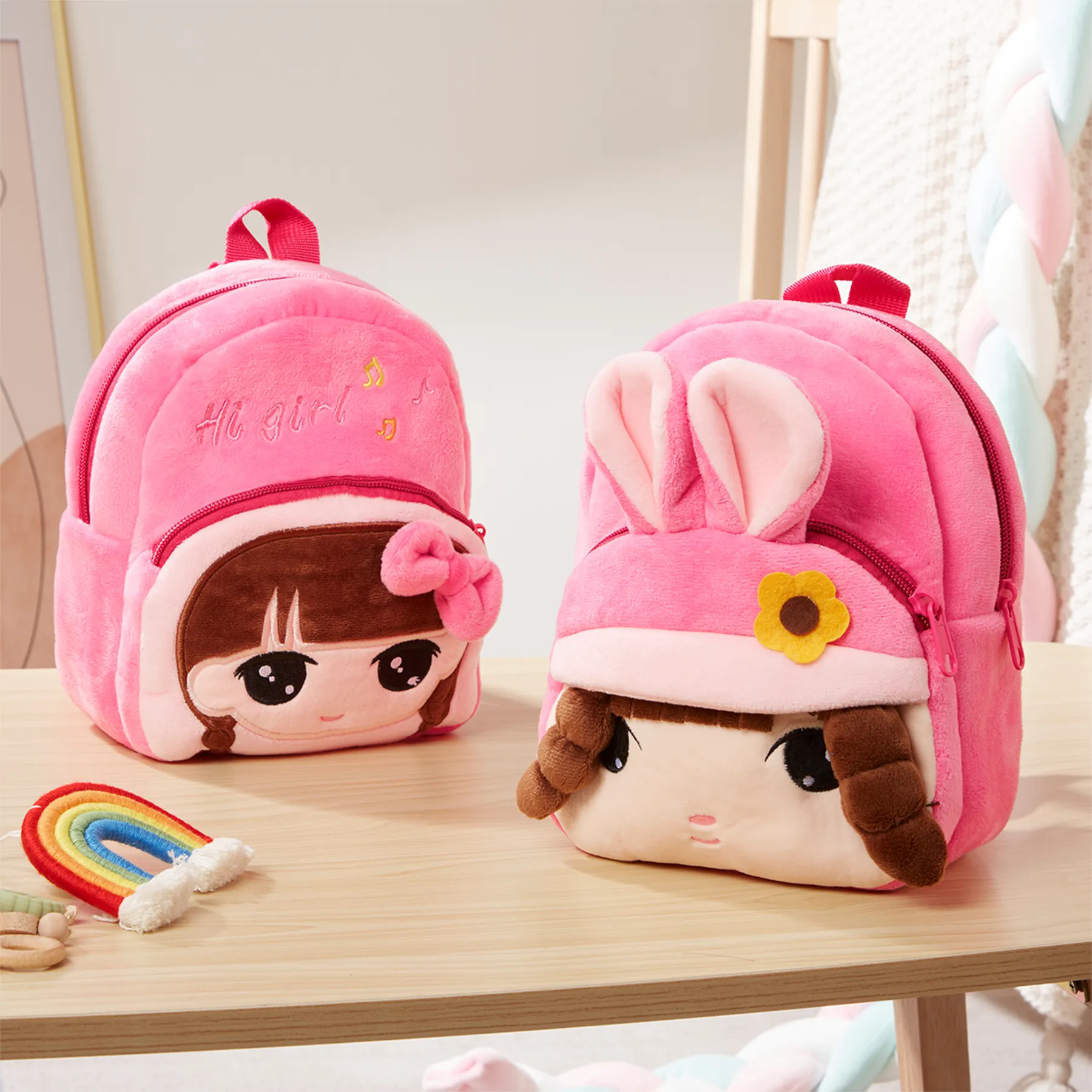 Kids/toddler's Cute girl shape pink school bag