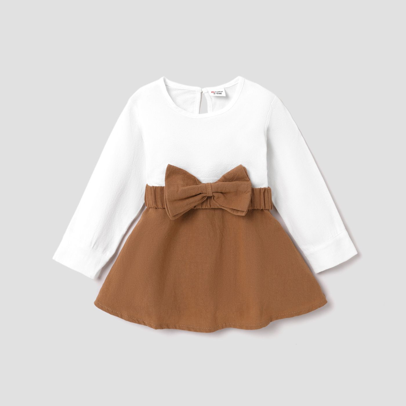 

100% Cotton Baby Girl Casual Solid Colour Dress