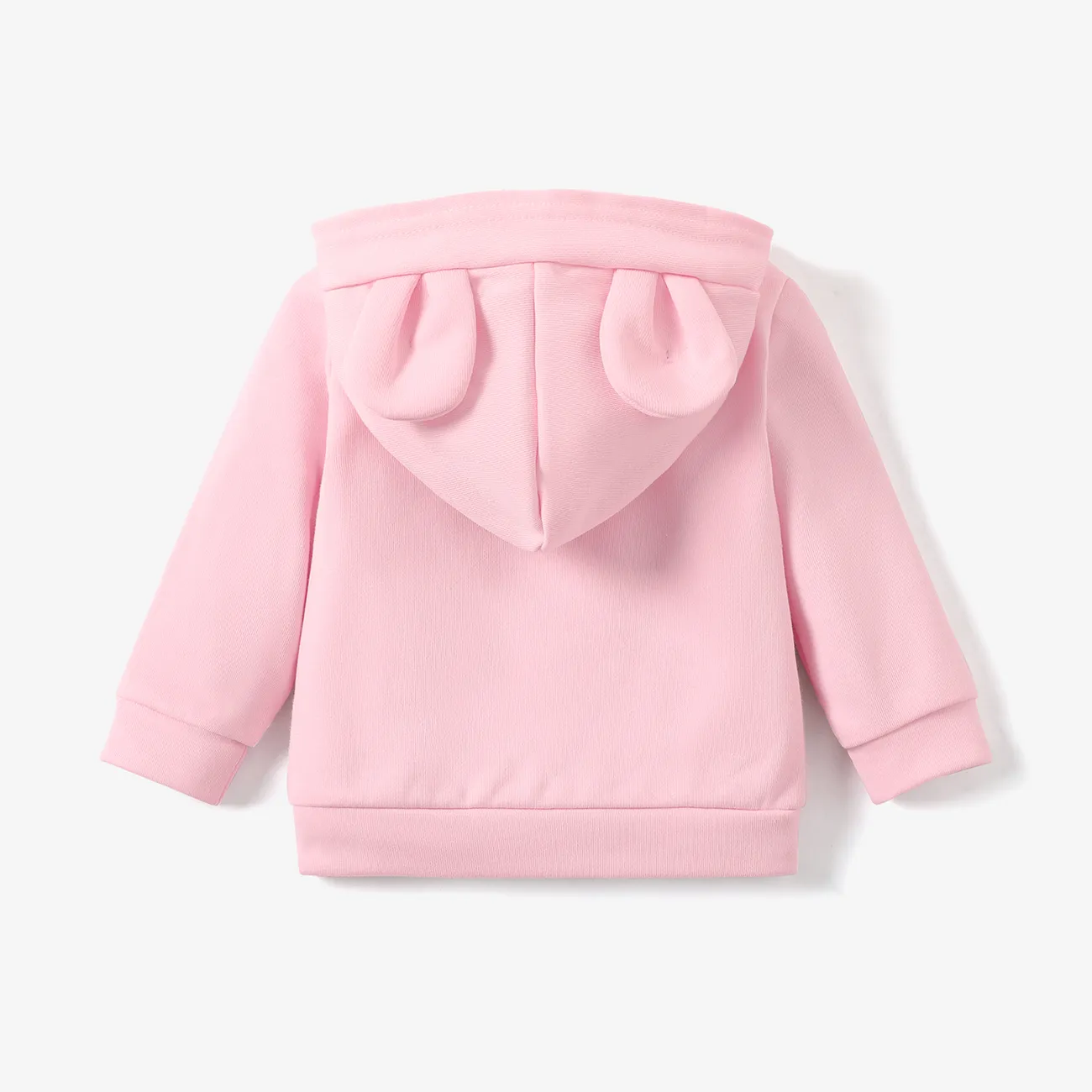 Bebé Unissexo Com capuz Casual Manga comprida Sweatshirt Rosa big image 1