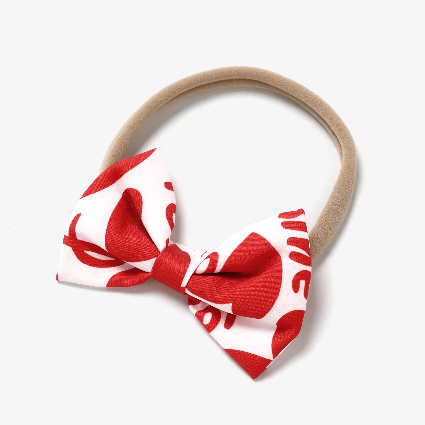 2pcs Baby Girl Red Ribbed Ruffle Long-sleeve Spliced Heart & Letter Print Dress with Headband Set Red image 5
