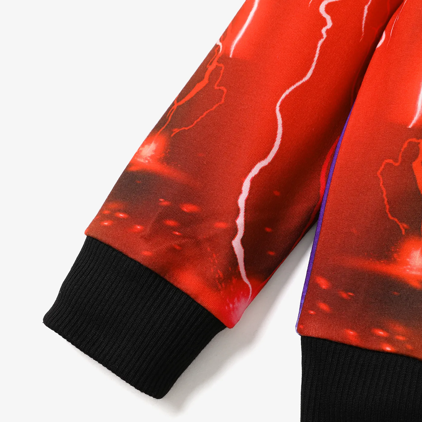 Kid Boy Lightning Print Colorblock Hoodie Sweatshirt Colorful image 3