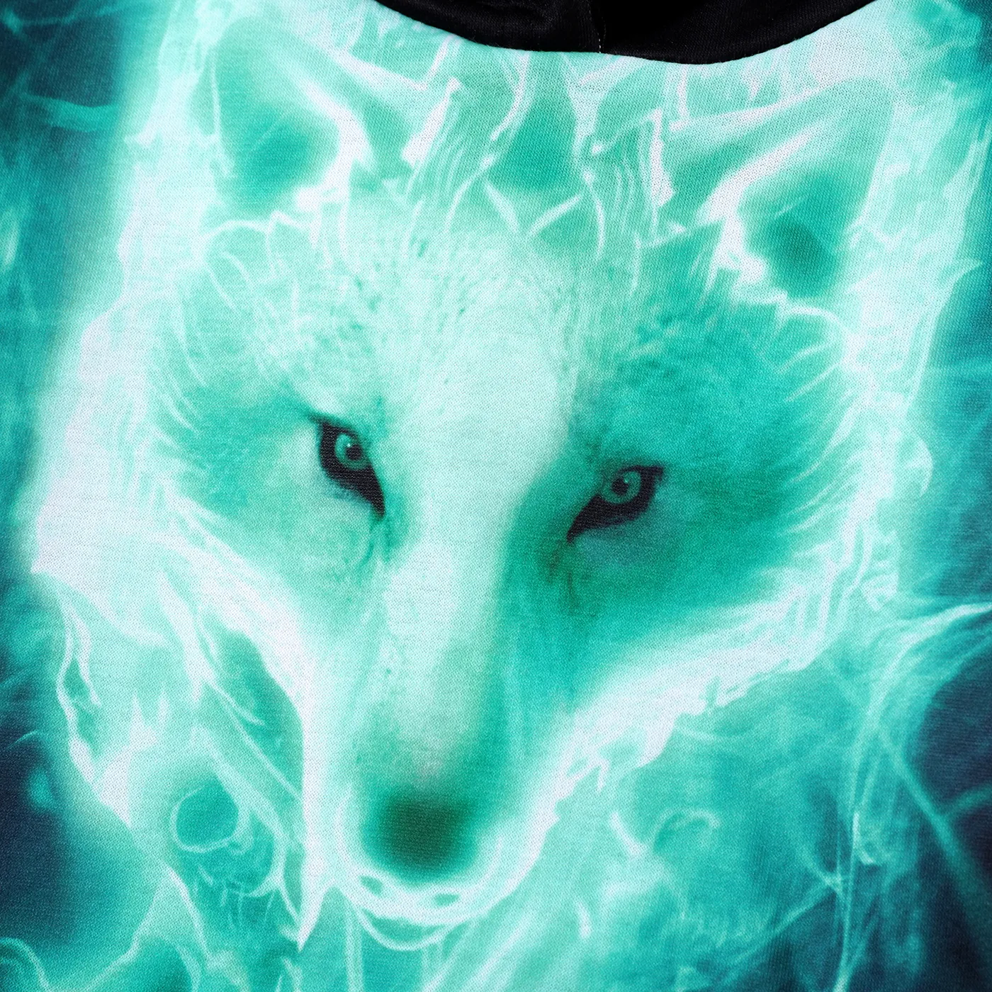 Kid Boy Trendy Animal Wolf Print Hoodie Sweatshirt Turquoise image 5