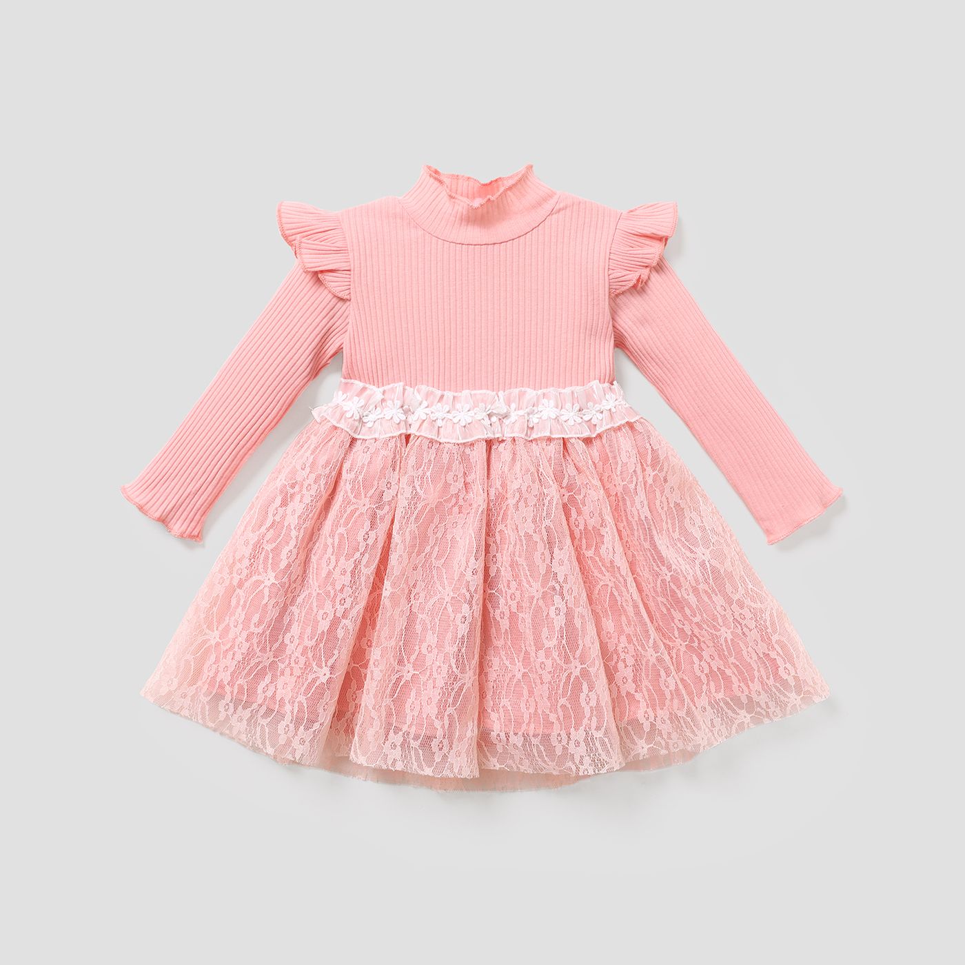 Baby Girl Lace Design Fabric Stitching Dress