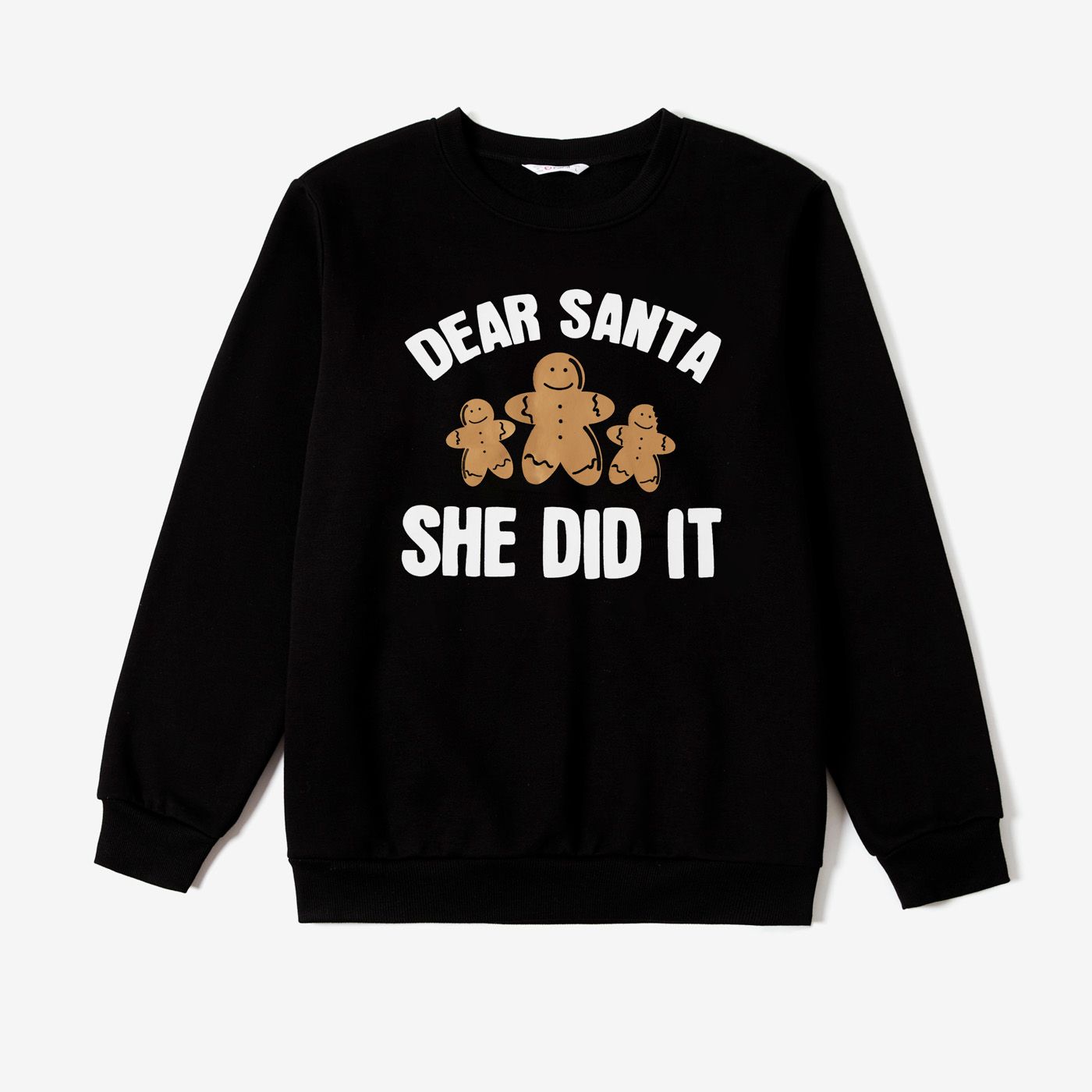 

Family Matching Casual Solid Color Biscuit&Letters Print Long Sleeve Tops