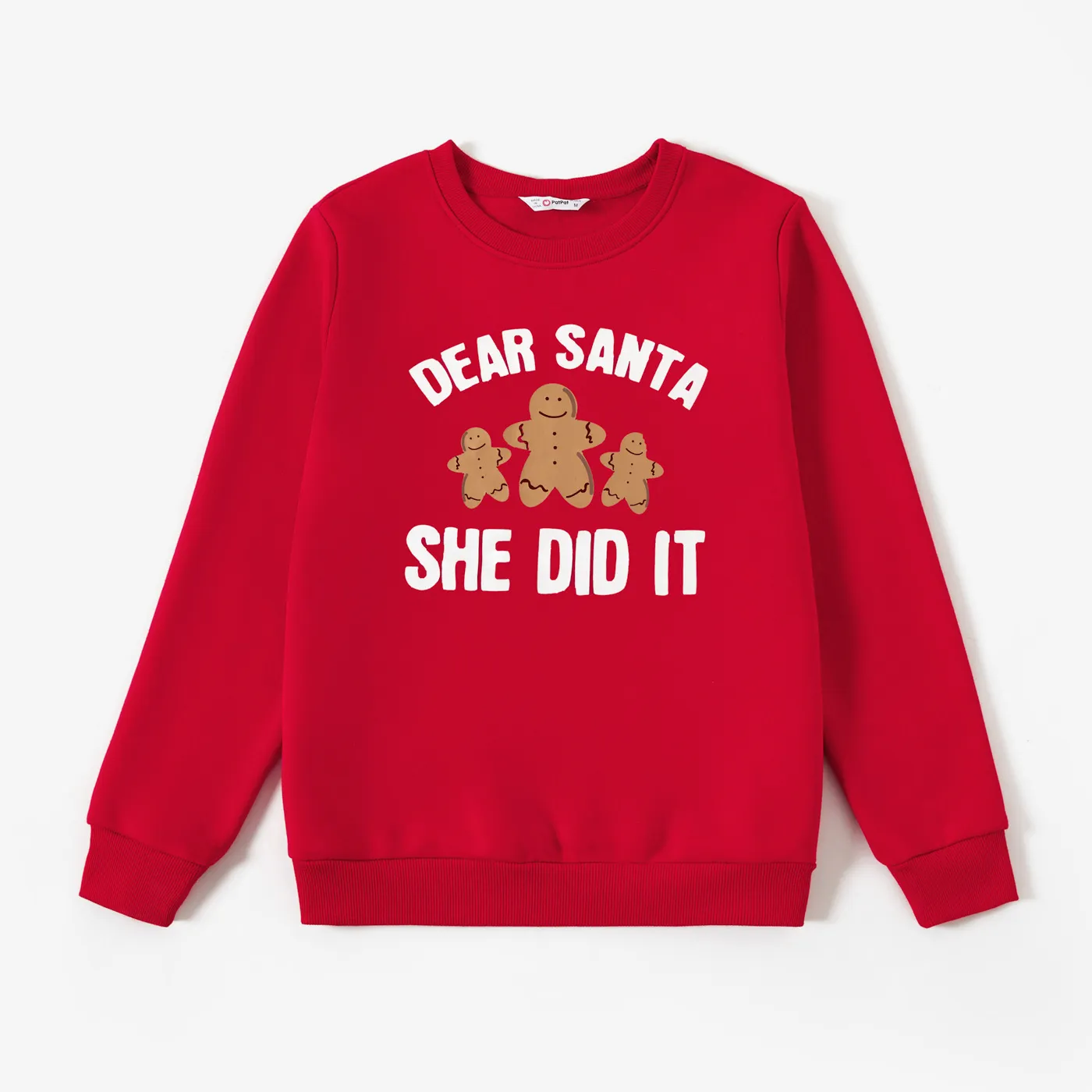 Family Matching Casual Solid Color Biscuit&Letters Print Long Sleeve Tops Multi-color image 6