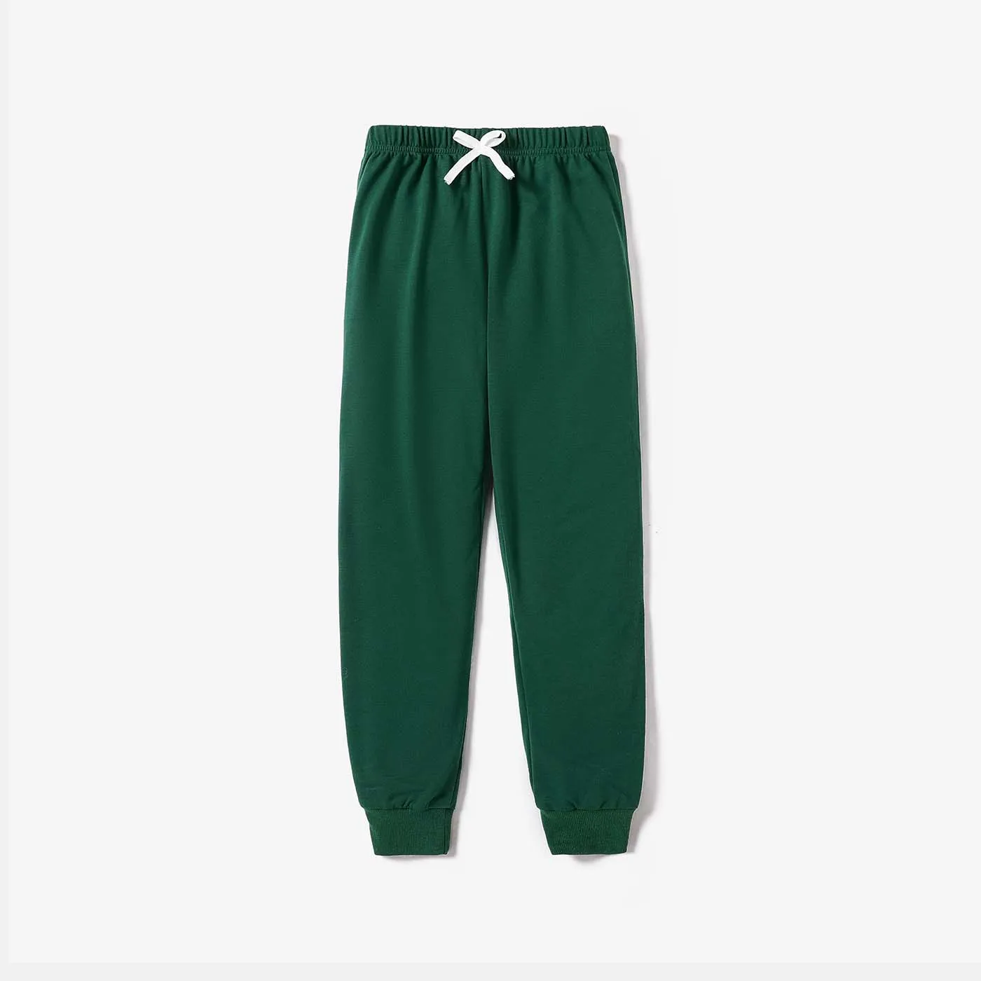 Kid Boy/Kid Girl Solid Color Elasticized Pants Army green