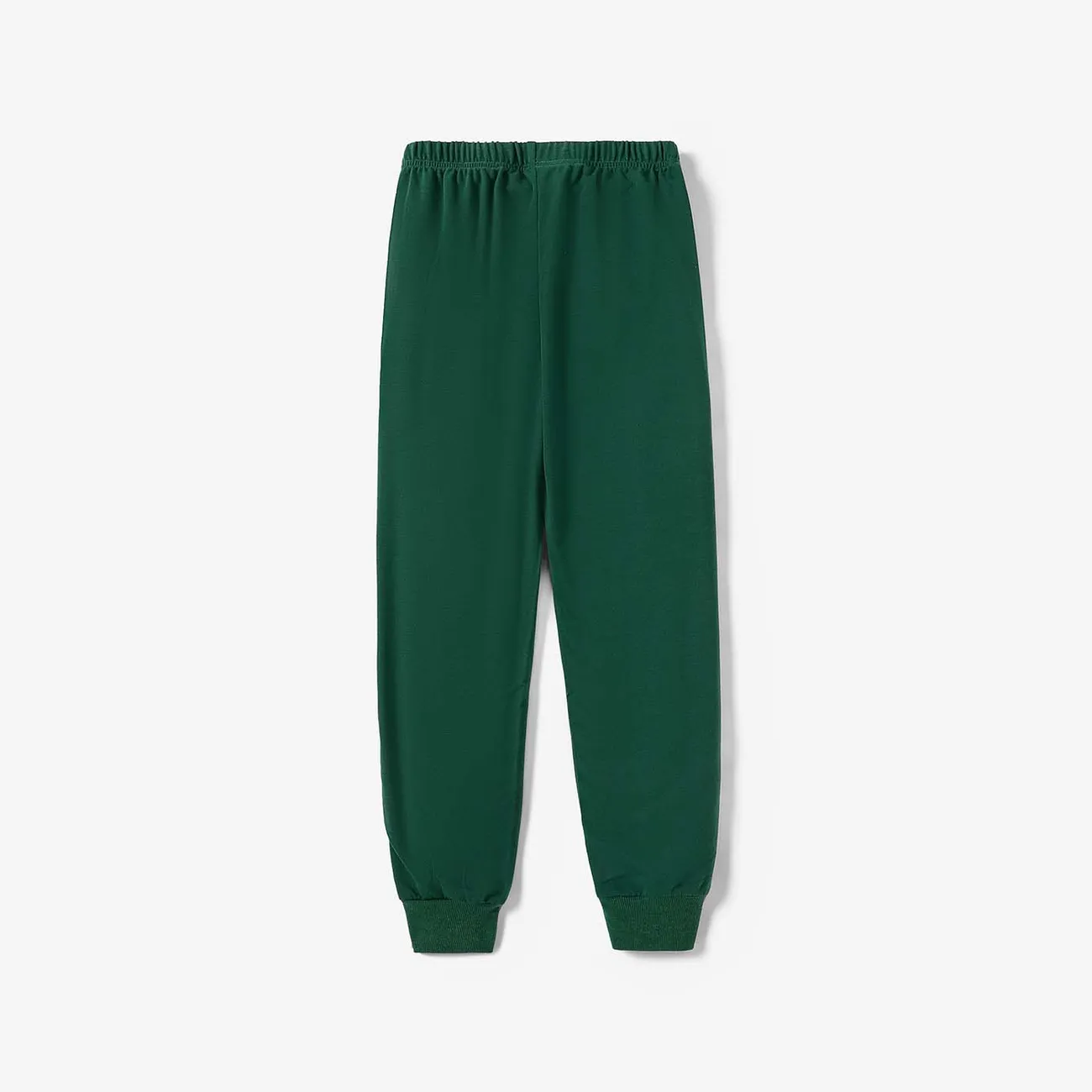 Pantalones elásticos de color liso para niño/niña Ejercito verde big image 1