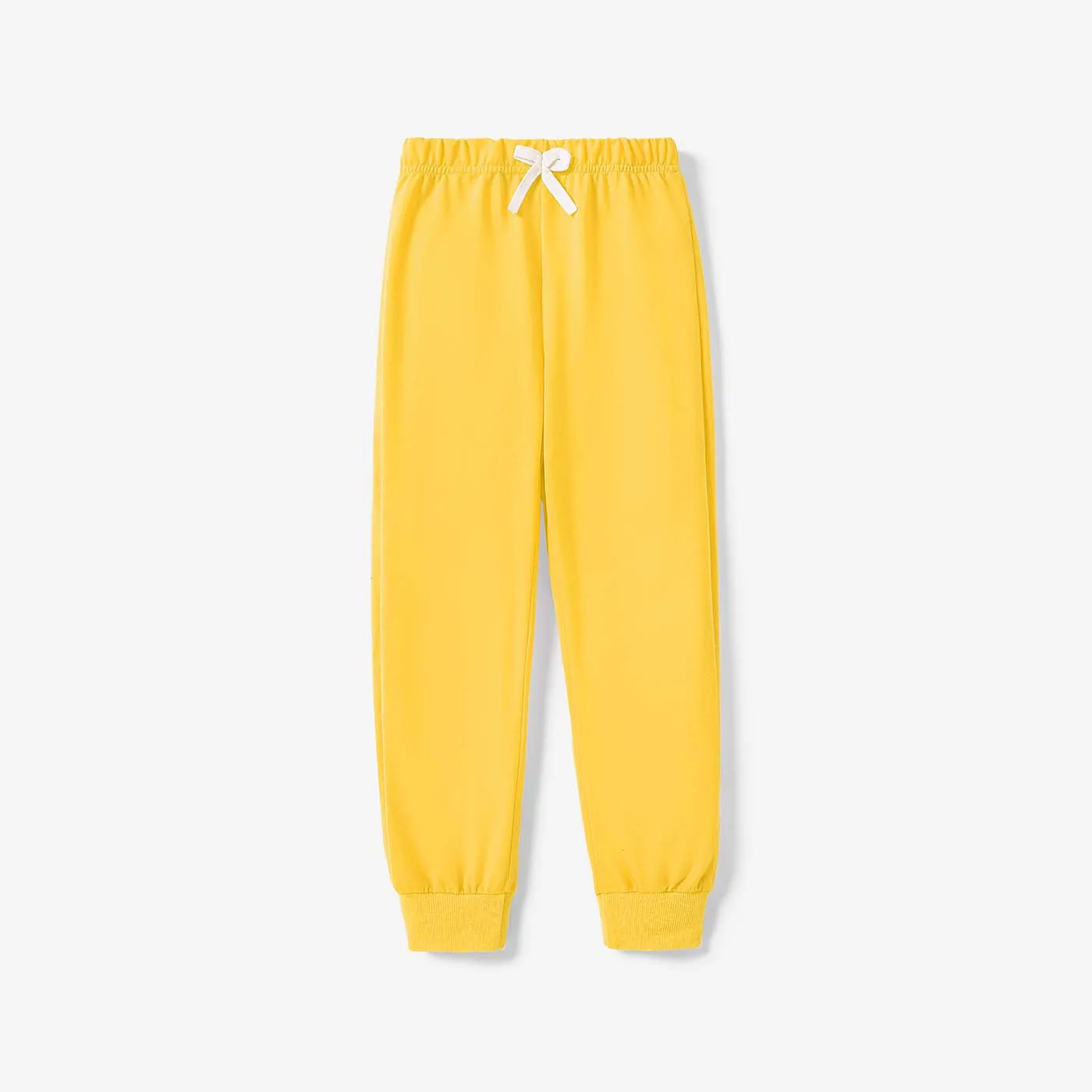 Kid Boy/Kid Girl Solid Color Elasticized Pants Yellow big image 1