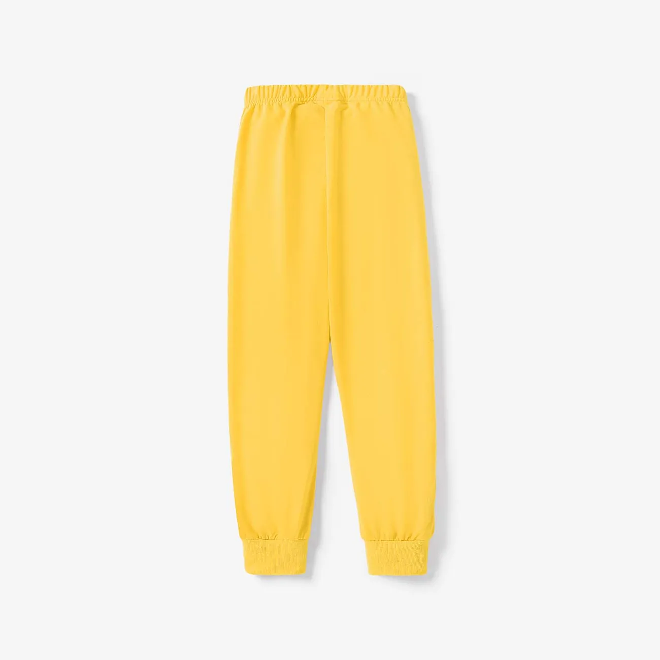 Pantalones elásticos de color liso para niño/niña Amarillo big image 1
