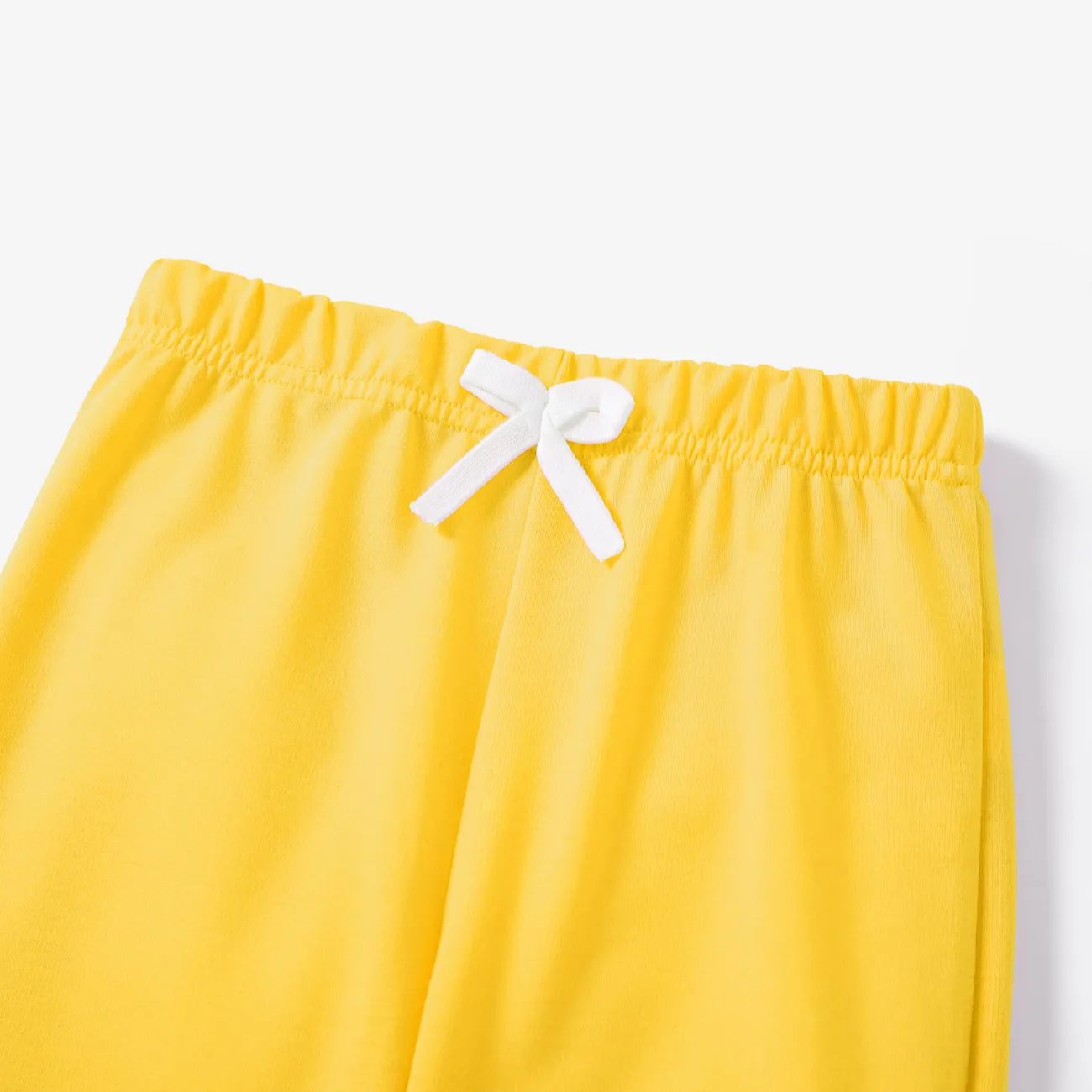 calça elástica de cor sólida menino/menina Amarelo big image 1