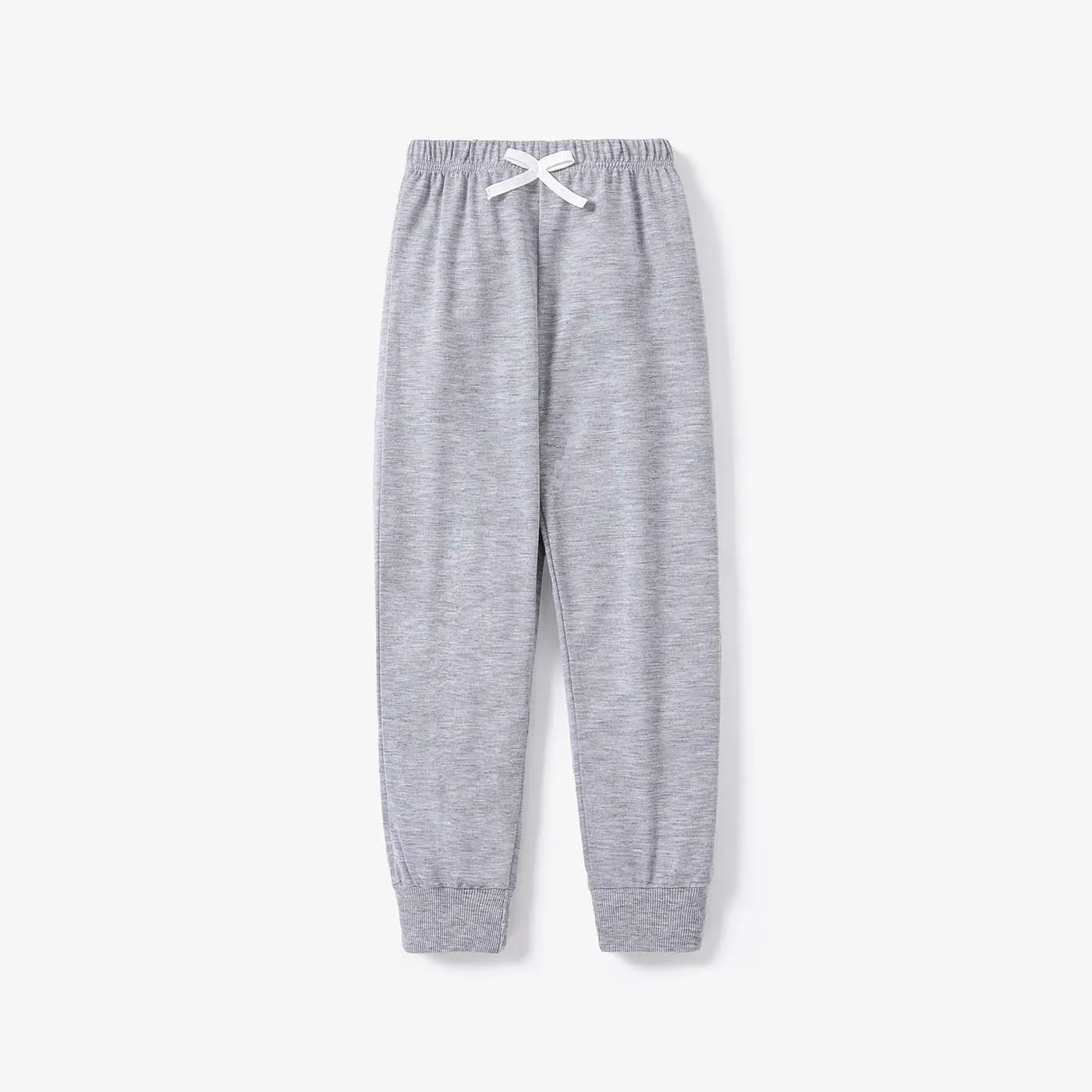 Kid Boy/Kid Girl Solid Color Elasticized Pants Grey