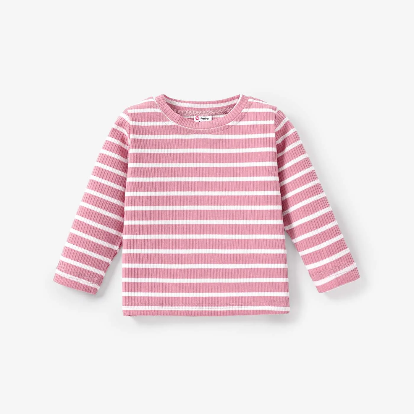 Baby Girl/Boy Stripe Rib-knit Haut à Manches Longues