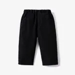 Baby Boy Solid Corduroy Straight Fit Pants Black