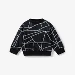 Baby Boy/Girl Geo Print Long-sleeve Pullover Sweatshirt Black