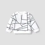 Baby Boy/Girl Geo Print Long-sleeve Pullover Sweatshirt White