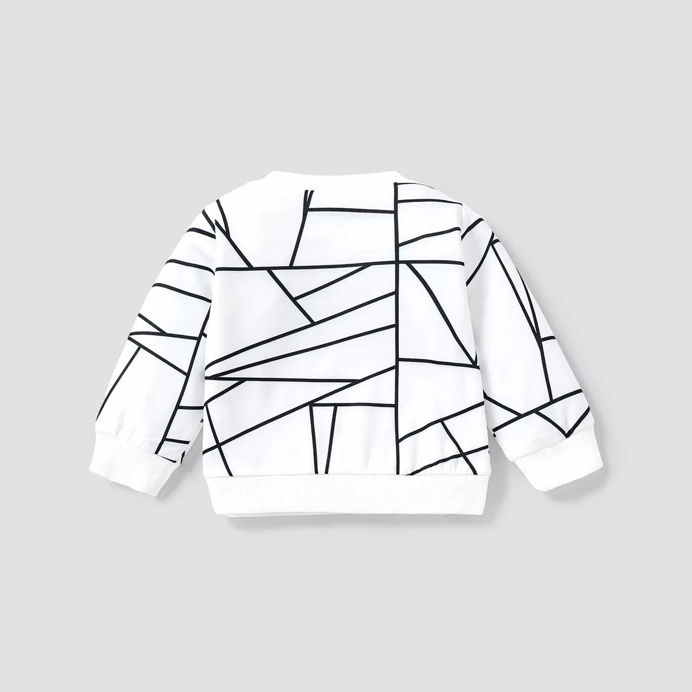 Baby Boy/Girl Geo Print Long-sleeve Pullover Sweatshirt White image 5