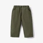 calça reta de veludo cotelê infantil menino Exército Verde