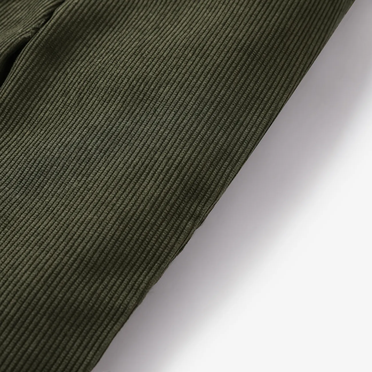 Gerade geschnittene Hose aus festem Cord für Jungen Armeegrün big image 1