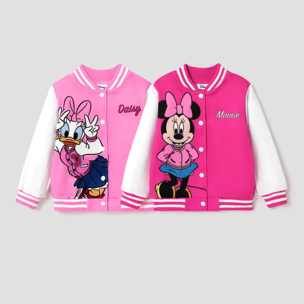 Disney Mickey and Friends Toddler/Kids Girl Letter Print Colorblock Bomber Jacket  big image 9