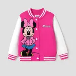 Disney Mickey and Friends Toddler/Kids Girl Letter Print Colorblock Bomber Jacket  image 3