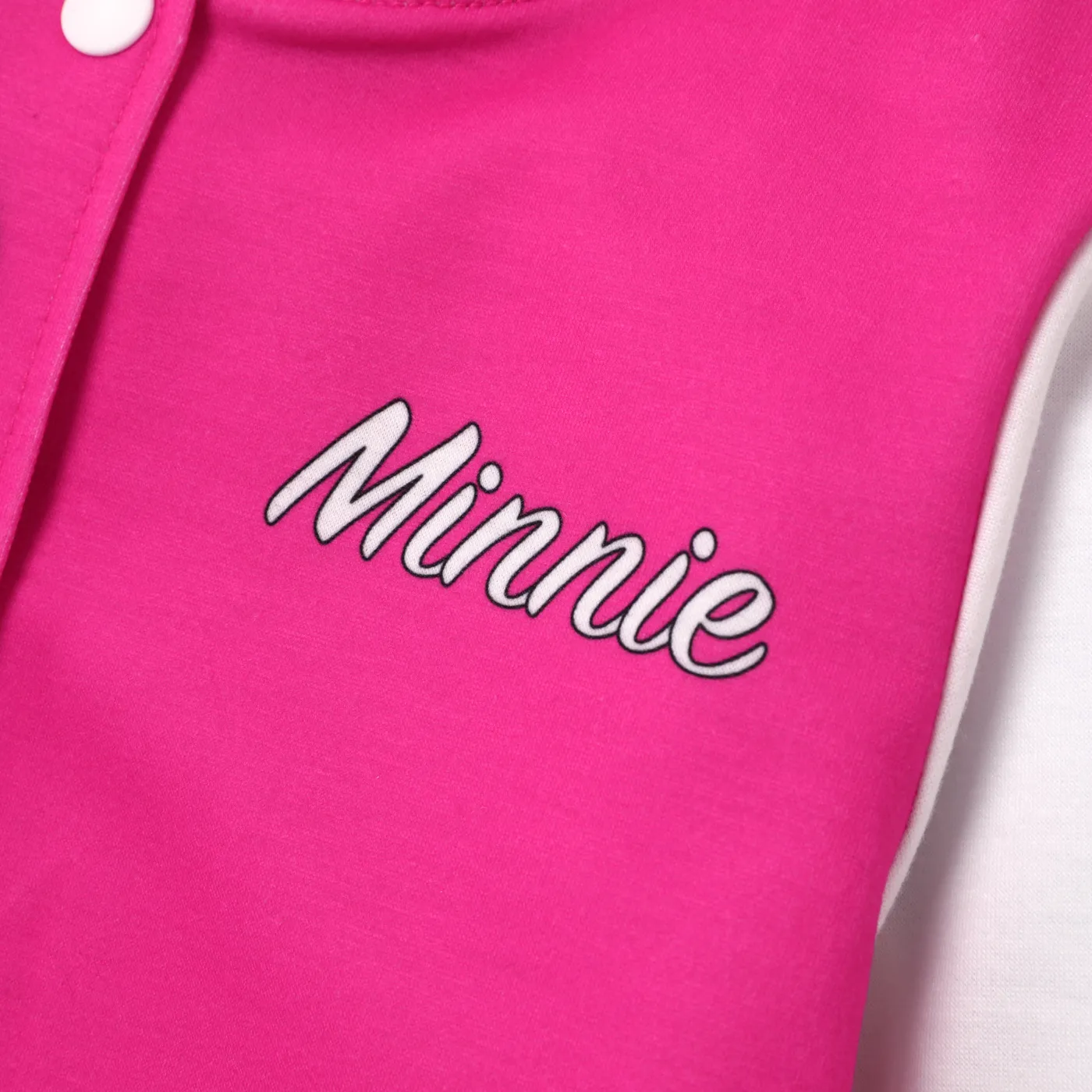 Disney Mickey and Friends Toddler/Kids Girl Letter Print Colorblock Bomber Jacket  big image 7