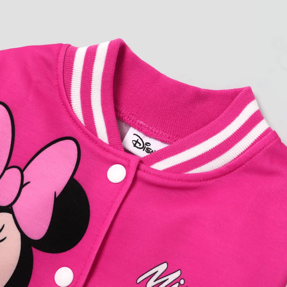 Disney Mickey and Friends Toddler/Kids Girl Letter Print Colorblock Bomber Jacket  big image 5