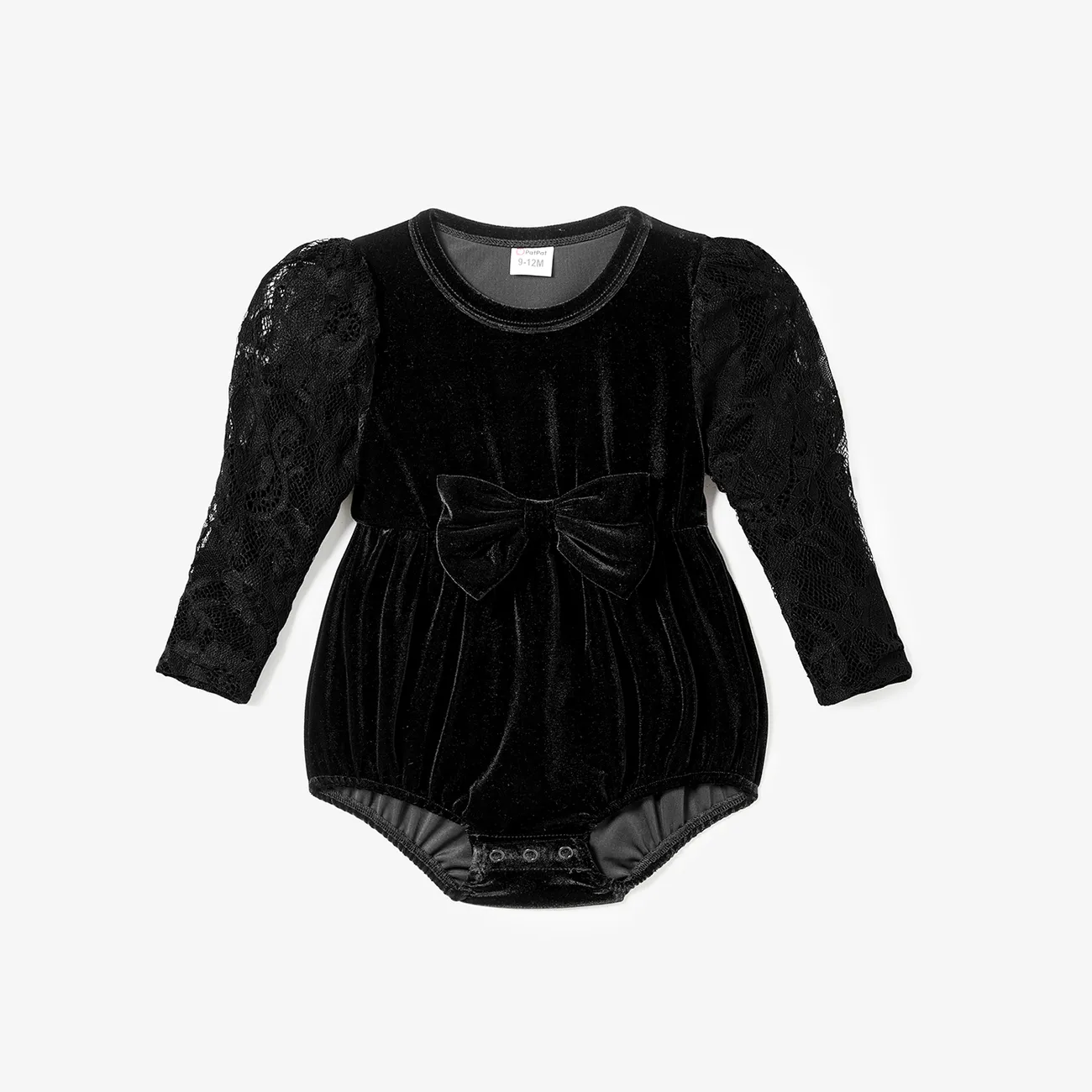 Halloween Family Matching Solid Gothic Long-sleeve Bodycon Dresses and Striped Tops Sets big image 1