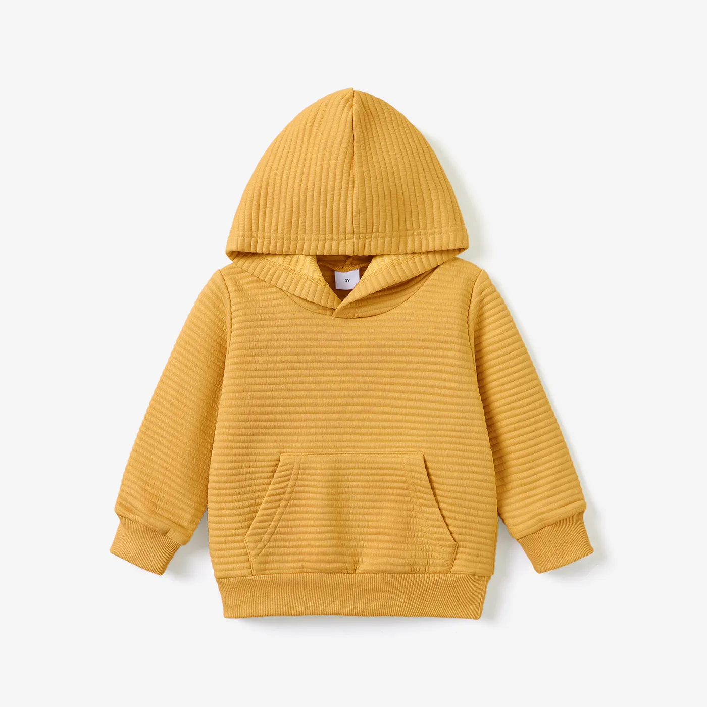 Toddler Boy/Girl Solid Color Textured Hoodie Sweatshirt Ginger