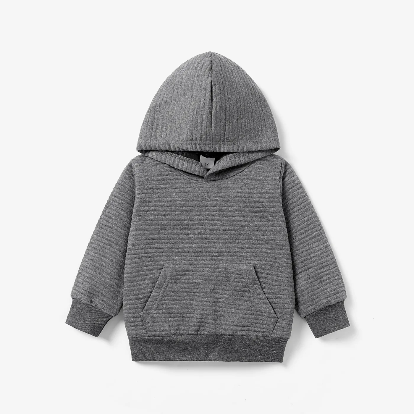 Toddler Boy/Girl Solid Color Textured Hoodie Sweatshirt  big image 1