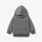 Toddler Boy/Girl Solid Color Textured Hoodie Sweatshirt Grey