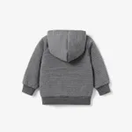 Toddler Boy/Girl Solid Color Textured Hoodie Sweatshirt Grey image 2