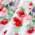 Toddler Girl Plants and Floral Pattern Sweet Flutter Sleeve Waist Tie Design Dress   image 5