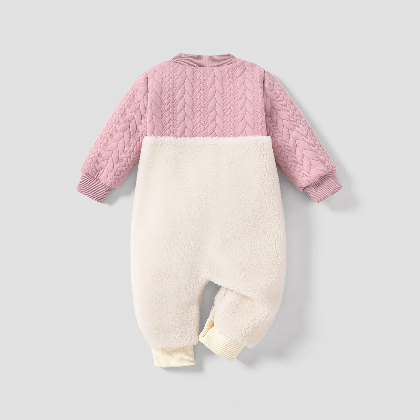 Baby Girl 3D Cute Rabbit Pattern Jumpsuit/Socks Pink image 3