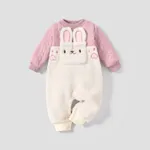 Baby Girl 3D Cute Rabbit Pattern Jumpsuit/Socks Pink