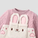 Baby Girl 3D Cute Rabbit Pattern Jumpsuit/Socks Pink image 4