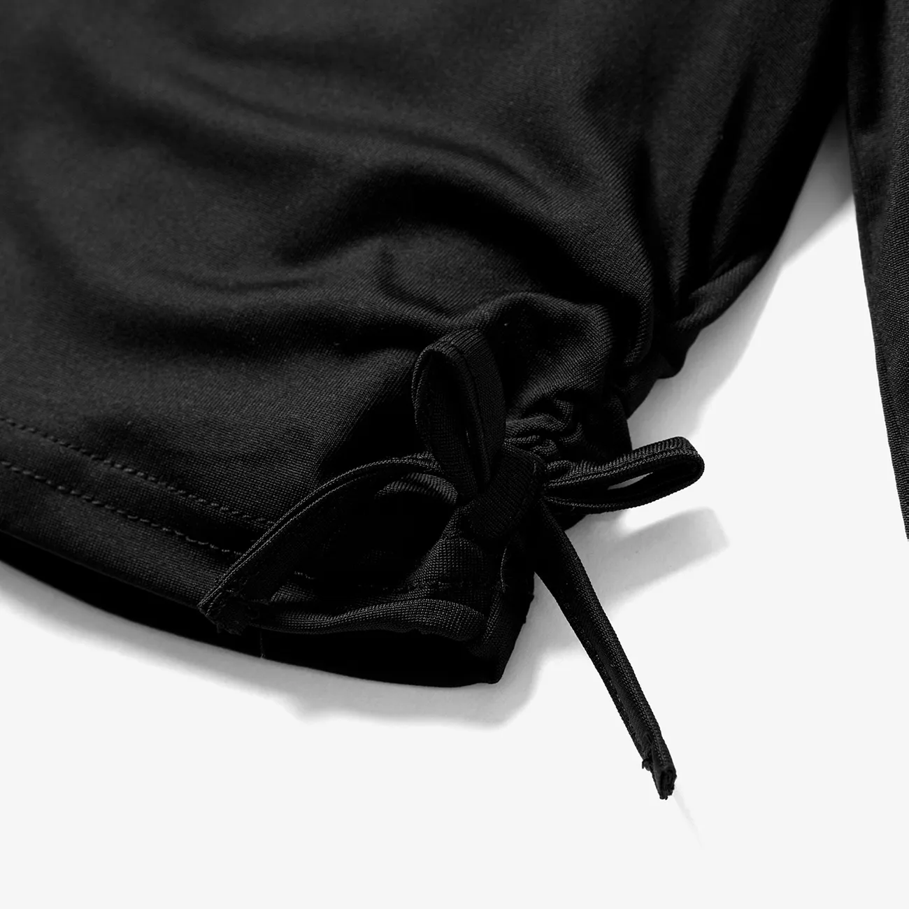 2 قطعة طفلة صغيرة bowknot تصميم بلون طويل الأكمام المحملة ومجموعة طماق طباعة الرسالة أسود big image 1
