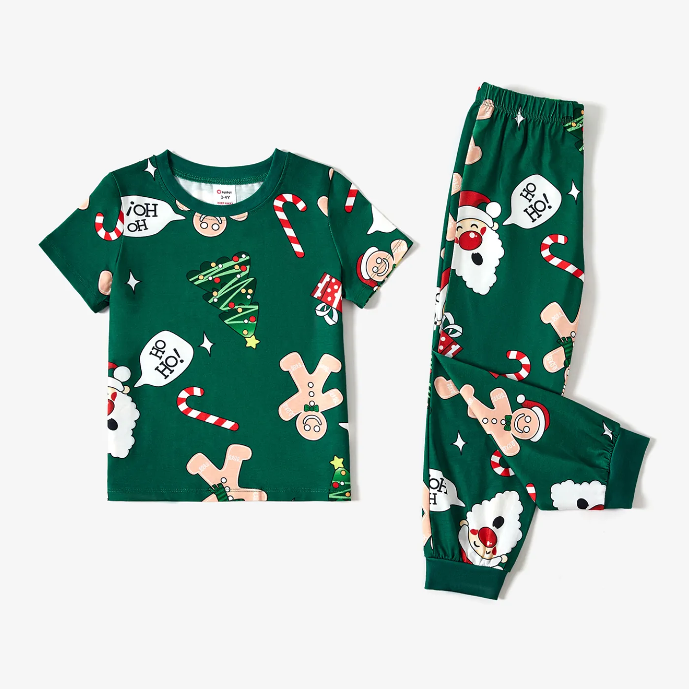 Christmas Family Matching Theme Print Short-sleeve Pajamas Sets(Flame resistant)