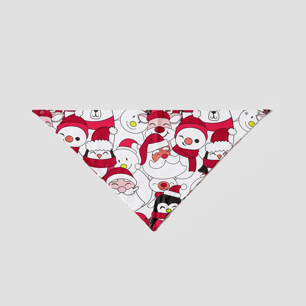Christmas Santa and Snowman Print Family Matching Short-sleeve Tops and Shorts Pajamas Sets (Flame Resistant) big image 23