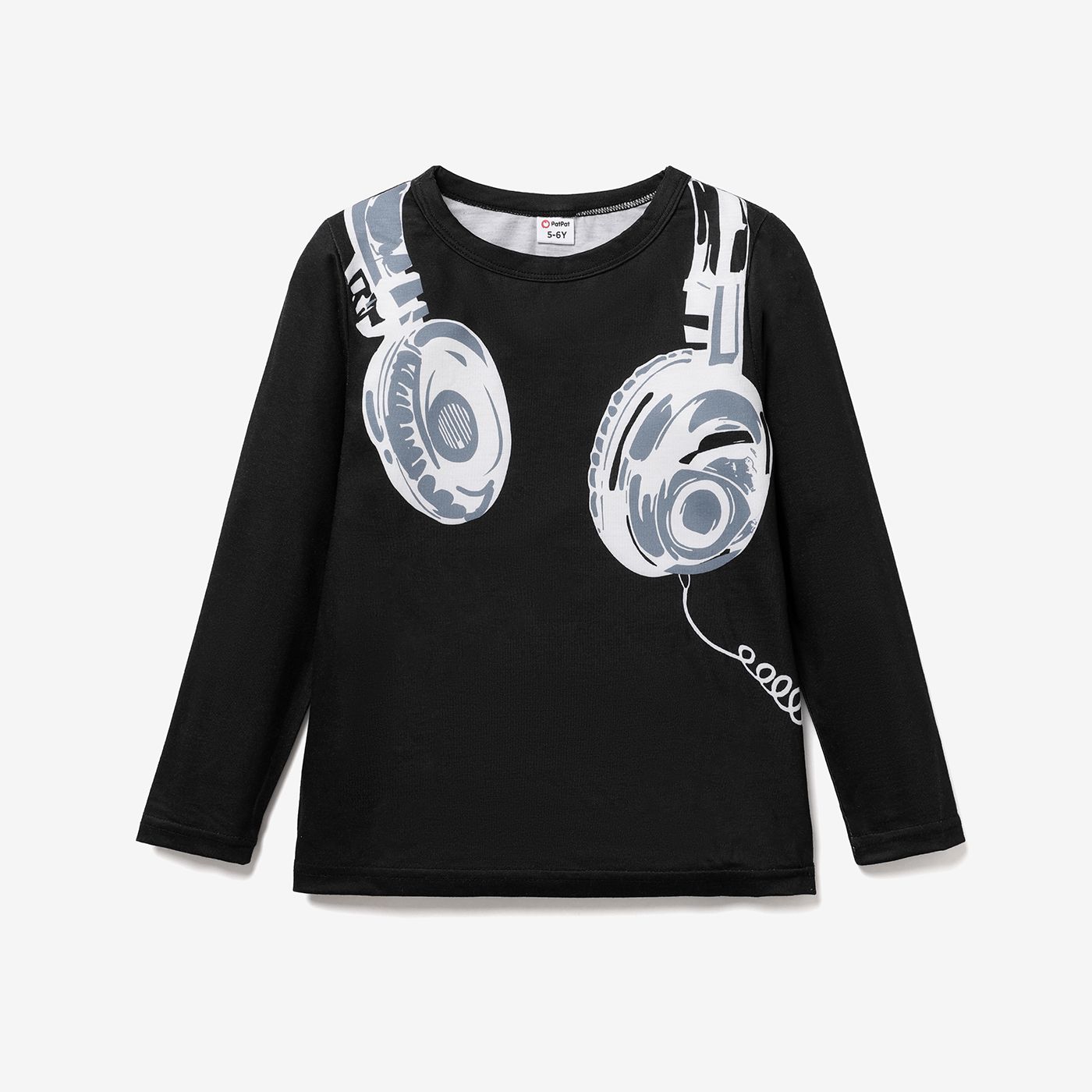 

Kid Boy/Girl Big Headphone Pattern Long Sleeve T-shirt