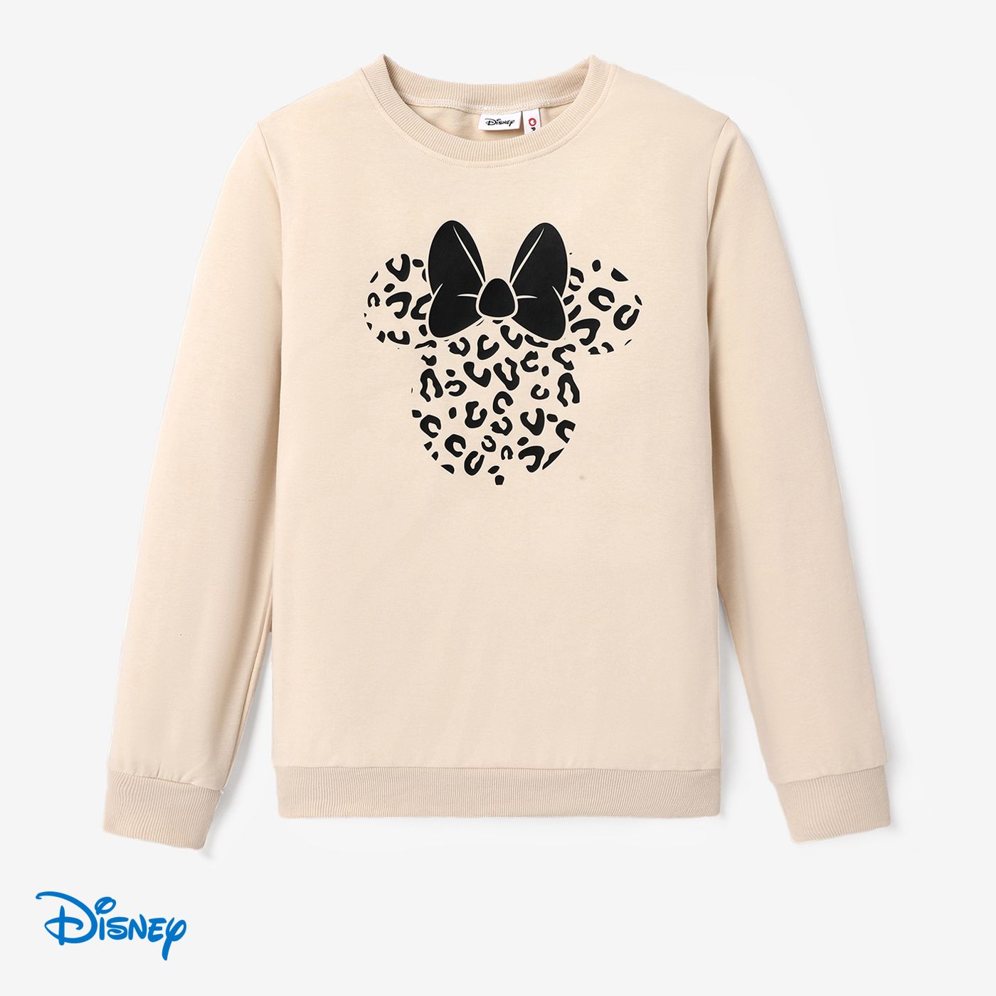 Disney Mickey And Friends Mommy And Me Character Leopard Print Long-sleeve Sweatshirt