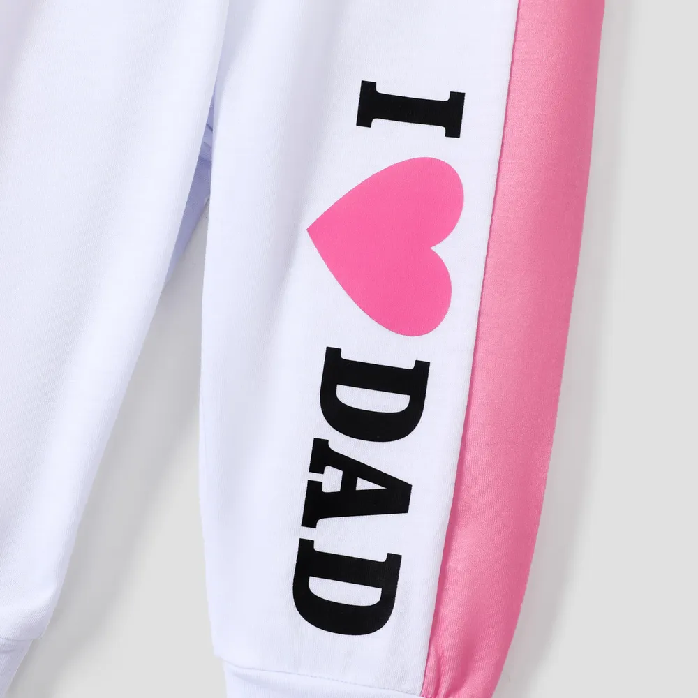 2pcs Baby Girl Love Heart and Letter Print Long-sleeve Romper with Trousers Set big image 3