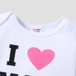 2pcs Baby Girl Love Heart and Letter Print Long-sleeve Romper with Trousers Set White image 4